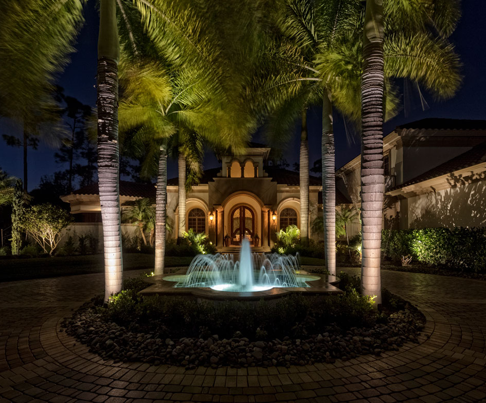Luxury home landscape lighting