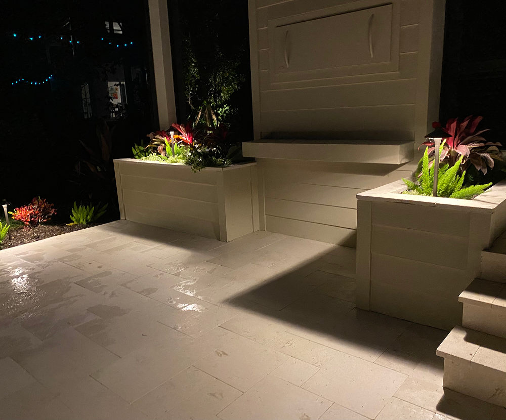 Pool deck and hot tub lighting