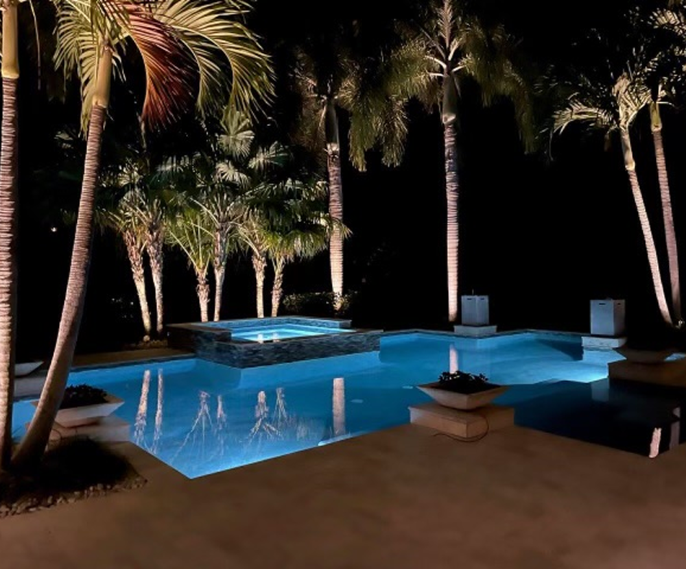 Resort style pool lighting